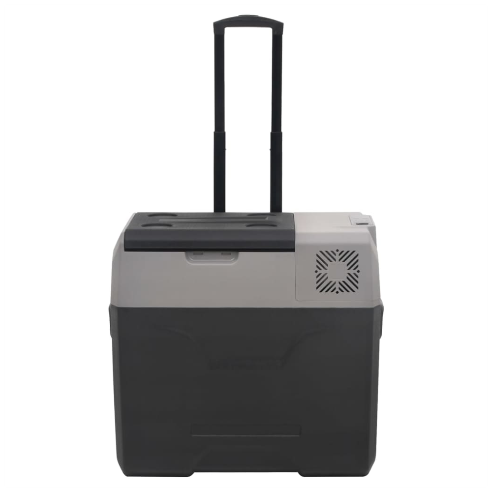 vidaXL Cool Box with Wheel and Handle Black&Grey 50 L Polypropylene S0671211453