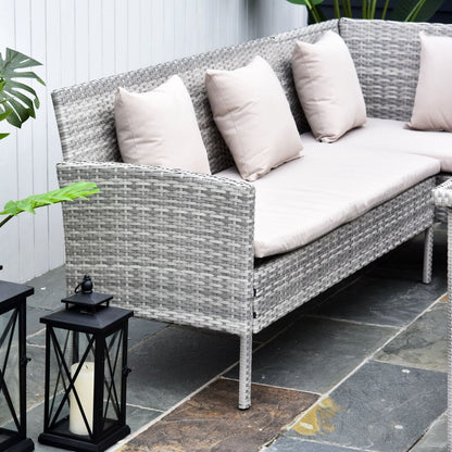 5 Pcs Rattan Wicker Furniture Patio Dining Table Stool Chaise Lounge Set S067941880