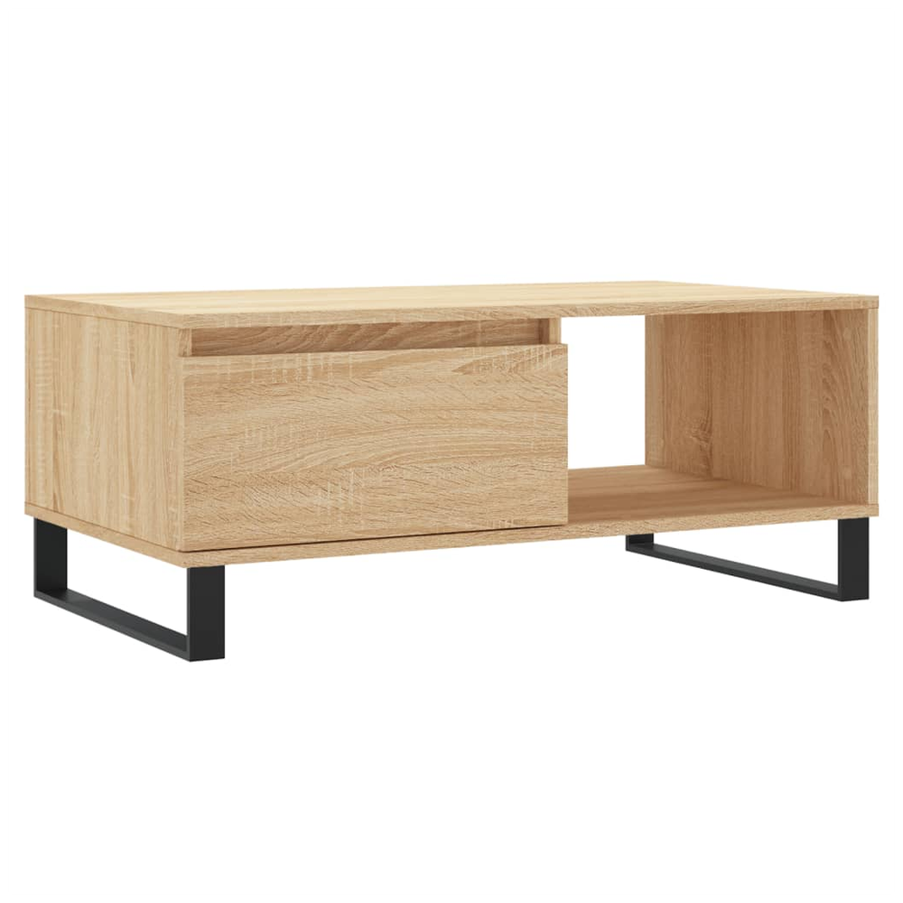 vidaXL Coffee Table Sonoma Oak 90x50x36.5 cm Engineered Wood S0671358943