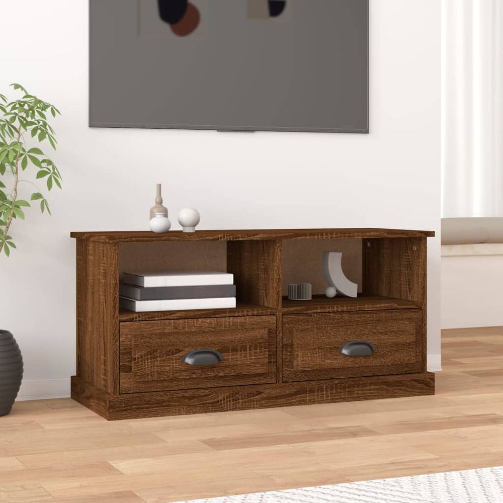 vidaXL TV Cabinet White 93x35.5x45 cm Engineered Wood S0671160020