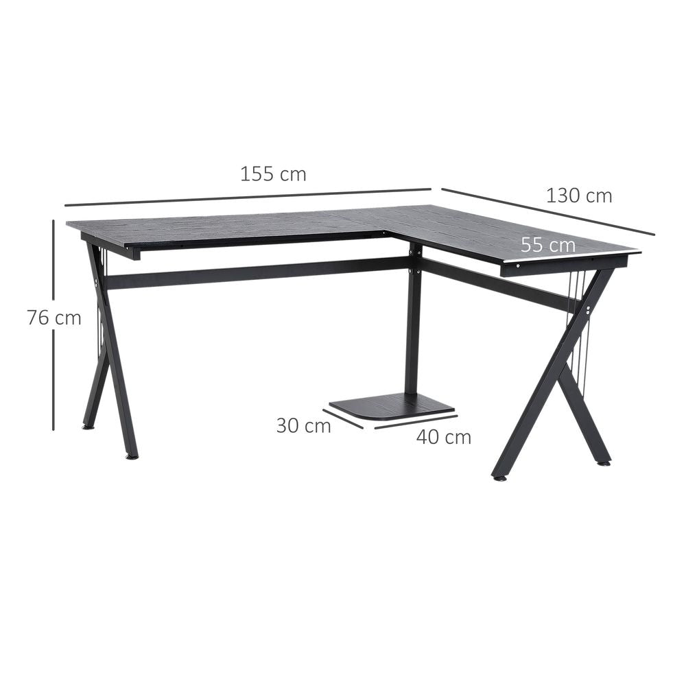 L-Shaped Corner Computer Desk Laptop Workstation PC Table Home Office HOMCOM S0671080662