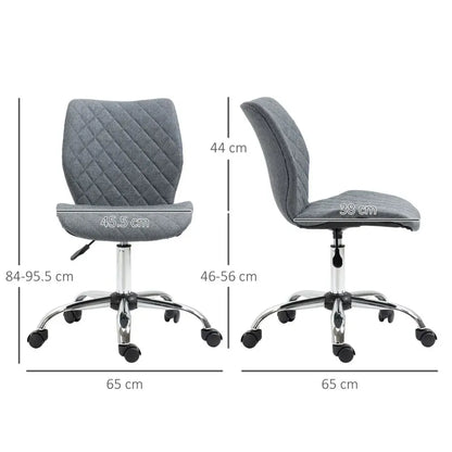 Ergonomic Mid Back Office Chair 360 Swivel Height Adjustable Home Office Grey S0671097206