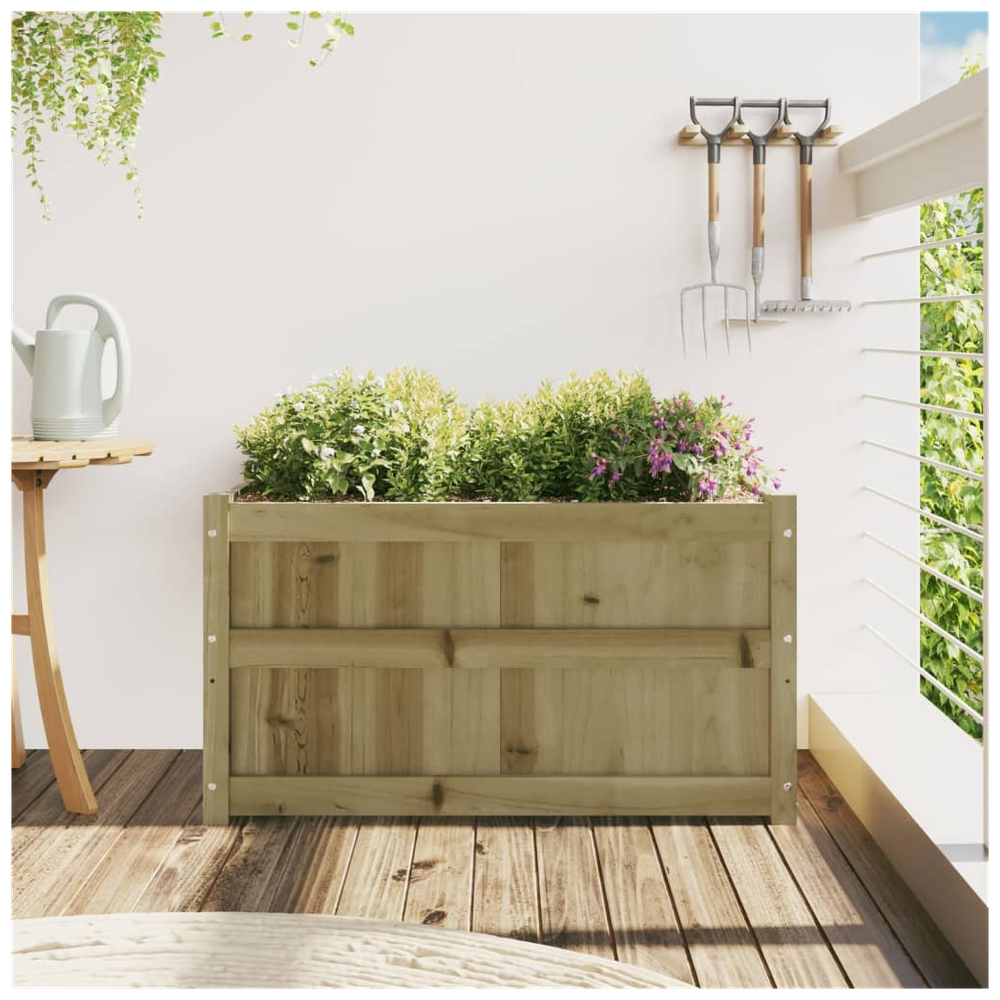 vidaXL Garden Planter 90x50x50 cm Impregnated Wood Pine S0671383047