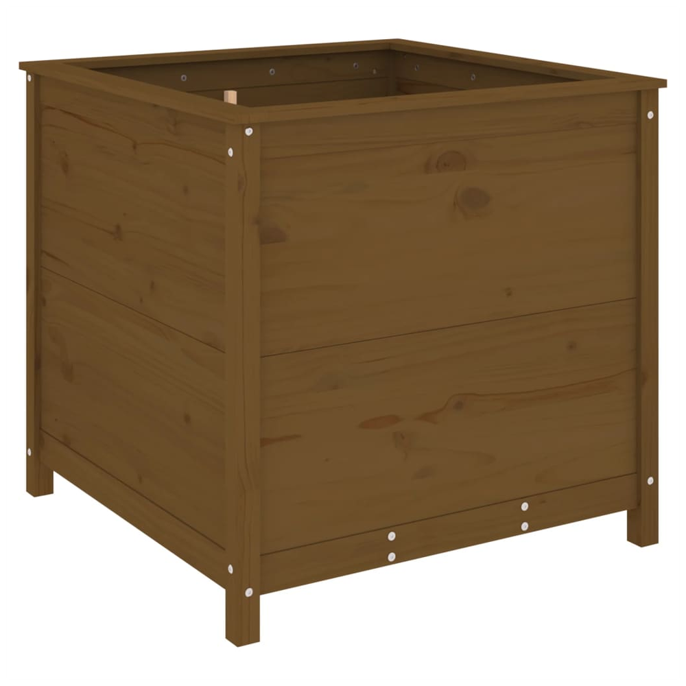 Garden Planter Honey Brown 82.5x82.5x78 cm Solid Wood Pine S0671357732