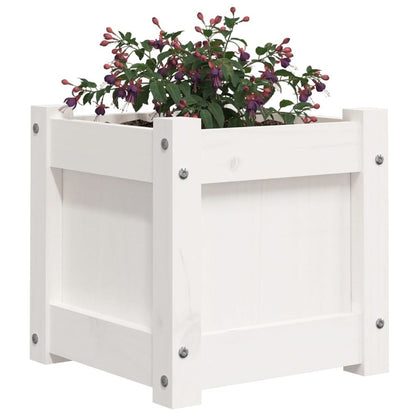 vidaXL Garden Planters 2 pcs White Solid Wood Pine S0671393056