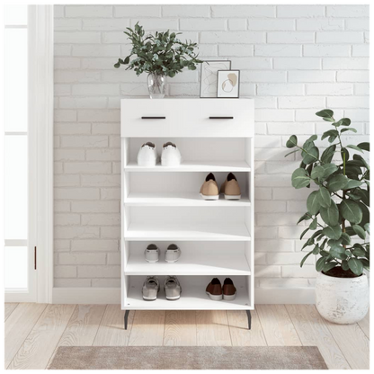 vidaXL Shoe Cabinet White 60x35x105 cm Engineered Wood S0671260505