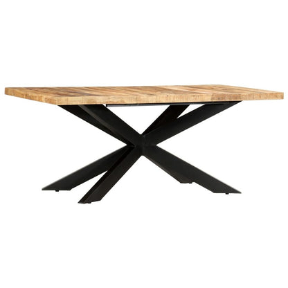 Dining Table 180x90x76 cm Solid Rough Mango Wood V069865025