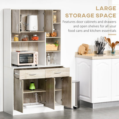 Kitchen Pantry Buffet Server Cabinet Sideboard, Bookcase Drawers 100x39x180cm S0671071479