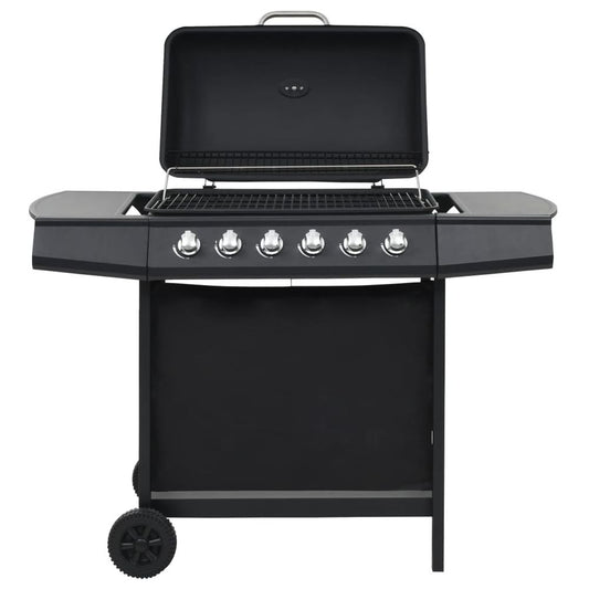 Gas BBQ Grill with 6 Cooking Zones Steel Black S069810649