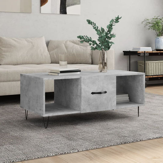 vidaXL Coffee Table Concrete Grey 102x50x40 cm Engineered Wood S0671256899