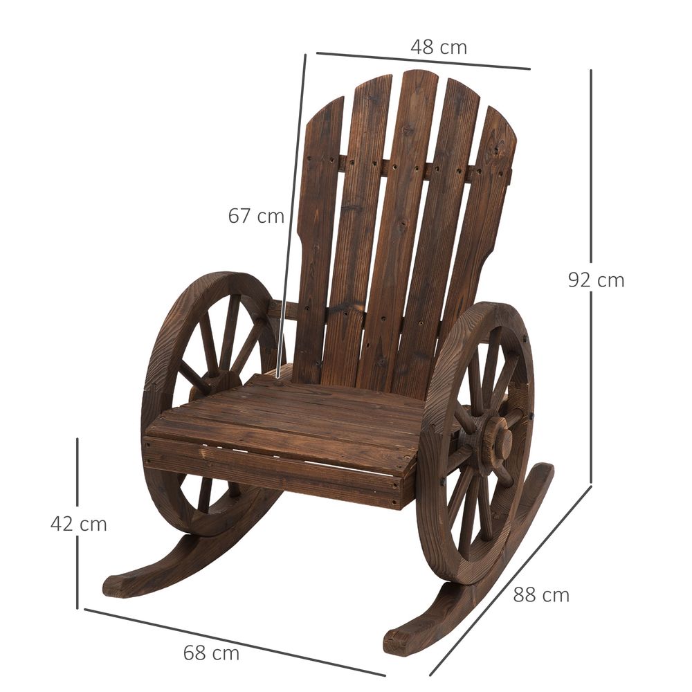 Adirondack Rocking Chair Porch Poolside Garden Lounging Outsunny S0671080243