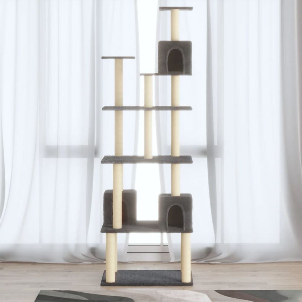 vidaXL Cat Tree with Sisal Scratching Posts Cream 188 cm V067940227