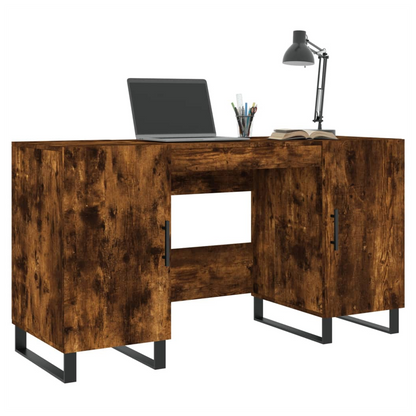 vidaXL Desk Smoked Oak 140x50x75 cm Engineered Wood S0671257309