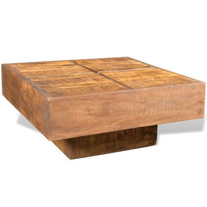 Coffee Table Brown Square Solid Mango Wood V069819743