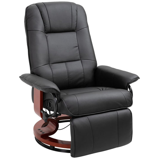 Ergonomic Recliner Sofa Chair PU Leather Armchair Lounger with Footrest, Black S0671097089