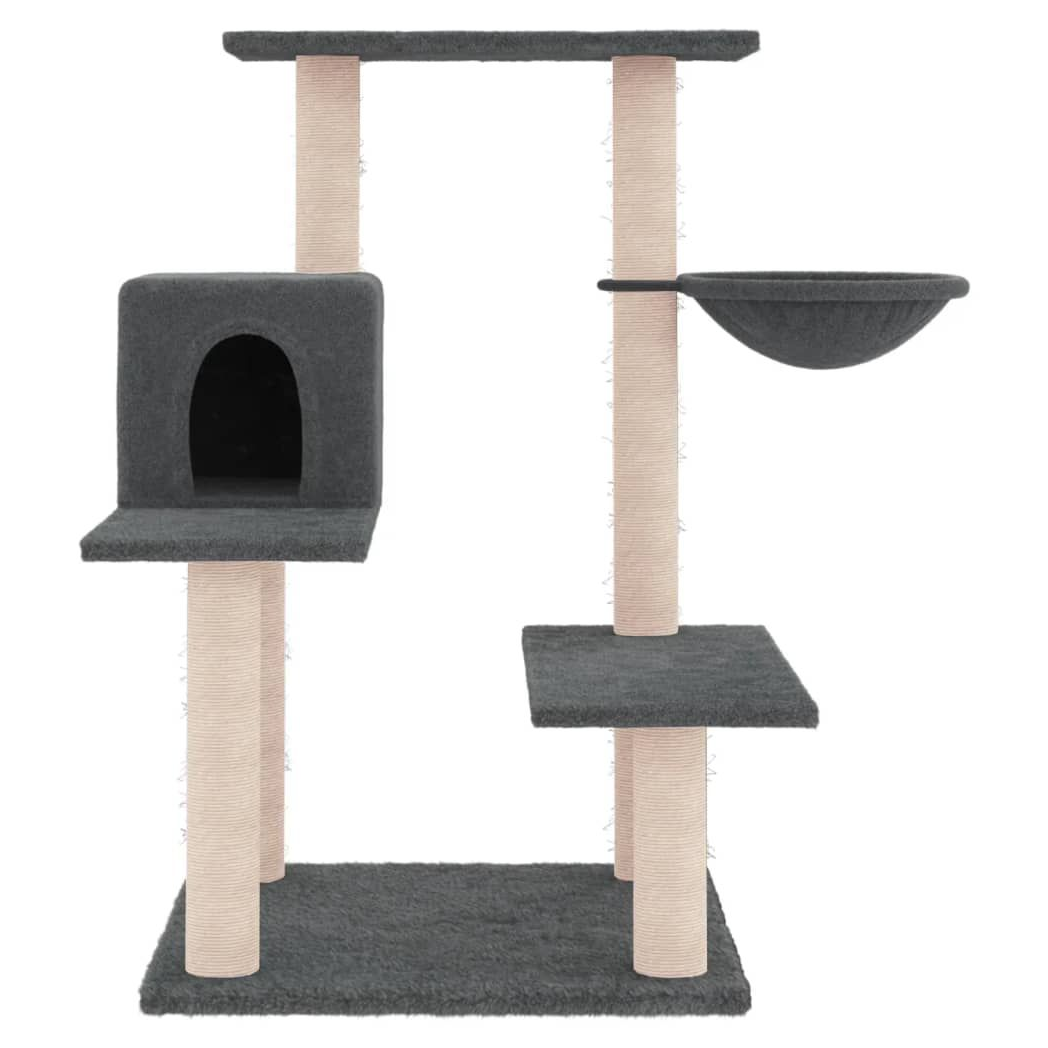 vidaXL Cat Tree with Sisal Scratching Posts Dark Grey 82.5 cm S0671260634