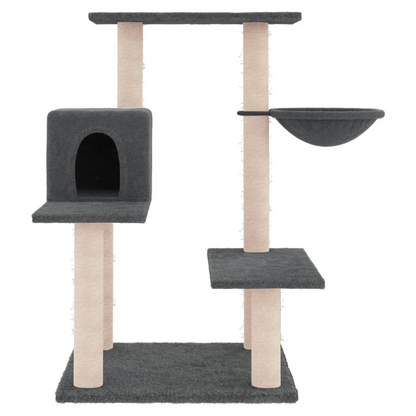 vidaXL Cat Tree with Sisal Scratching Posts Dark Grey 82.5 cm S0671260634