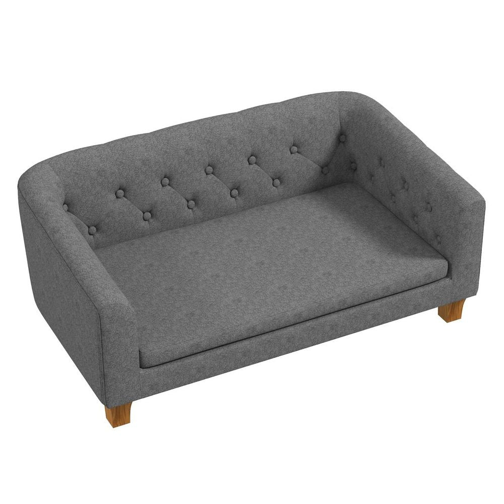 Dog Sofa Bed, Elevated Dog Couch w/ Soft Cushion for Small, Medium Dogs - Grey S0671347283