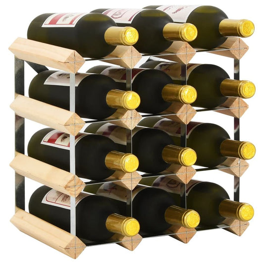 vidaXL Wine Rack for 12 Bottles Solid Pinewood S067936987