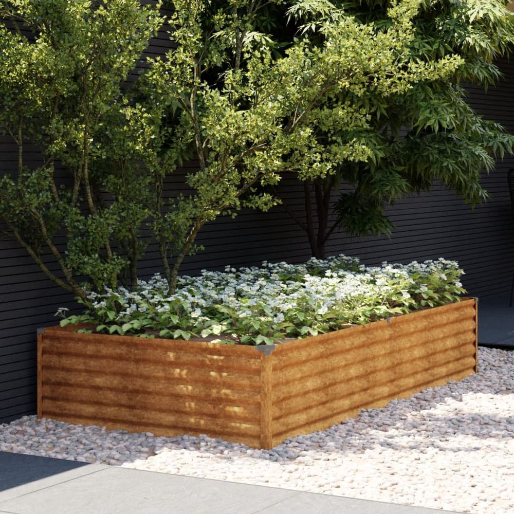 vidaXL Garden Raised Bed 195x100x36 cm Corten Steel S0671265280