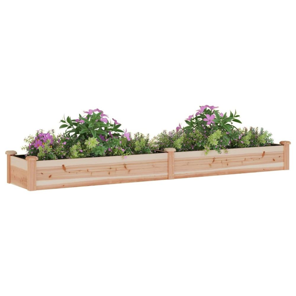 Garden Raised Bed with Liner 240x45x25 cm Solid Wood Fir S0671212332