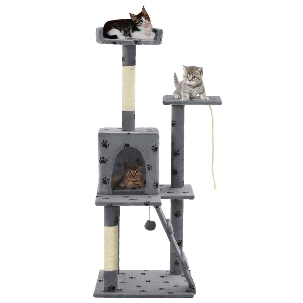 vidaXL Cat Tree with Sisal Scratching Posts 120 cm Grey S069789415