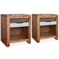 1-2 pcs Bedside Table Solid Acacia Wood 40x30x48 cm V069817868