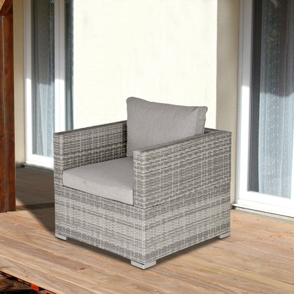 Outdoor Patio Furniture Single Rattan Sofa Chair Padded Cushion V067942533