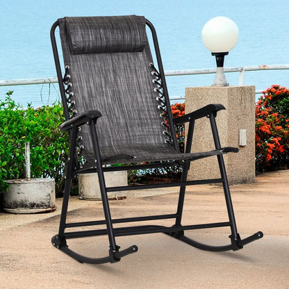 Outsunny Folding Rocking Chair Outdoor Portable Zero Gravity Chair V067942355