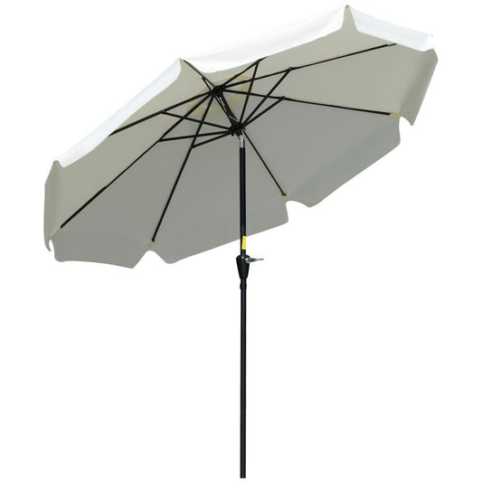 2.66m Patio Umbrella Parasol Outdoor Cream White S0671072294