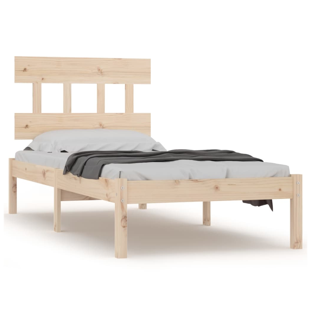 vidaXL Bed Frame Solid Wood 75x190 cm Small Single S0671029954