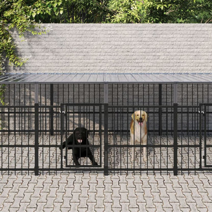 Outdoor Dog Kennel Steel 388 x 193.5 x 100 cm to 976 x 198 x 128 cm V0671100171