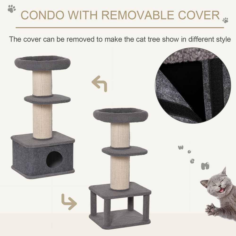 Cat Tree Kitten Tower Pet Furniture w/ Scratching Post Condo Perches Pawhut S0671081221