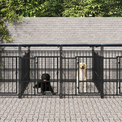 Outdoor Dog Kennel Steel 103 x 198 x 128 cm to 976 x 198 x 128 cm V0671100135