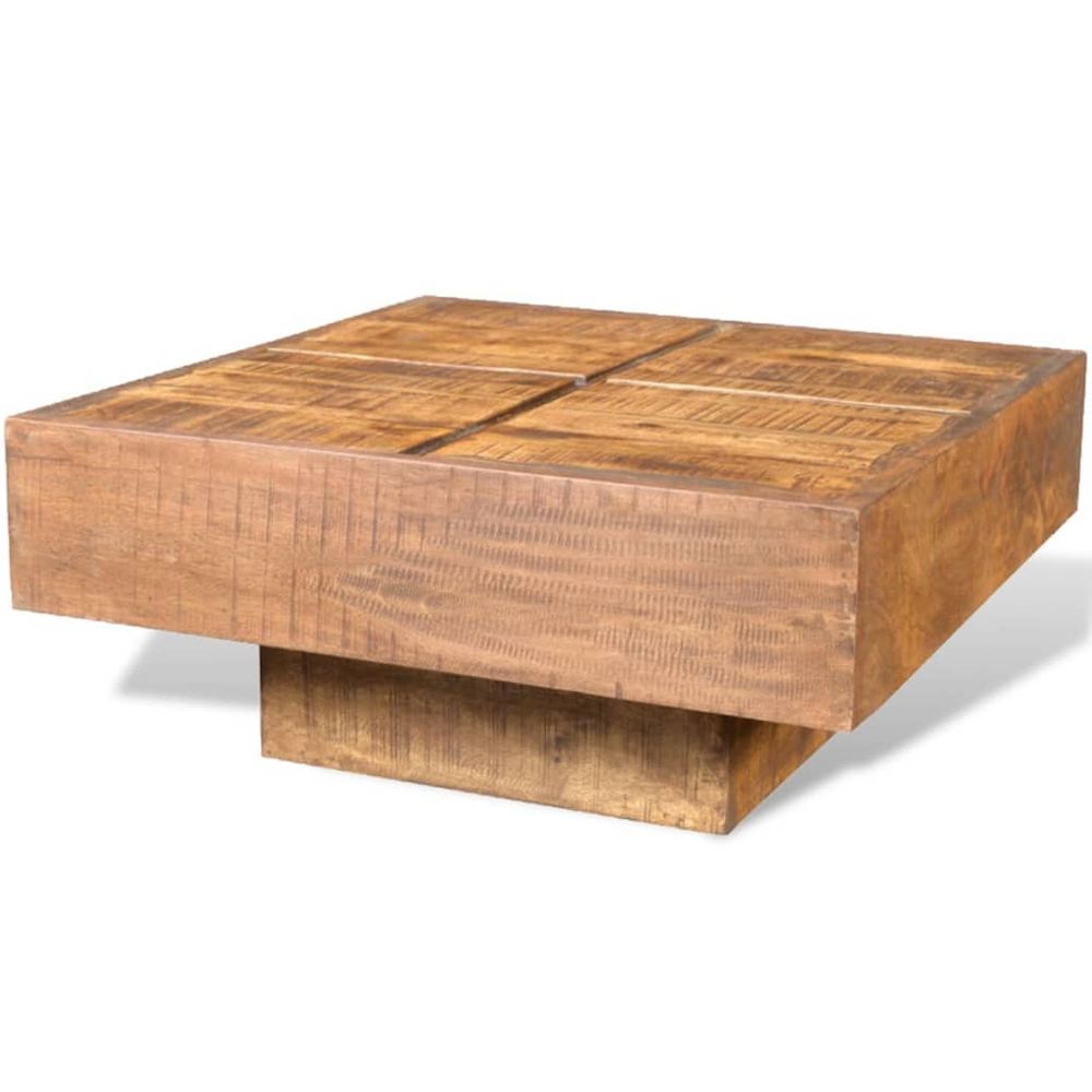 Coffee Table Brown Square Solid Mango Wood V069819743