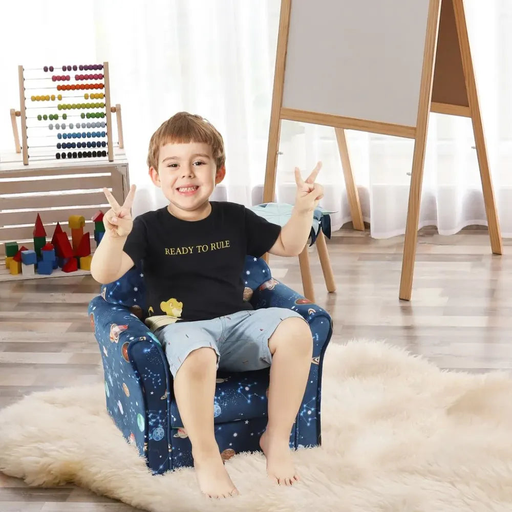 Children Kids Mini Sofa Armchair, Planet-Themed Chair, for Bedroom, Playroom S0671097240