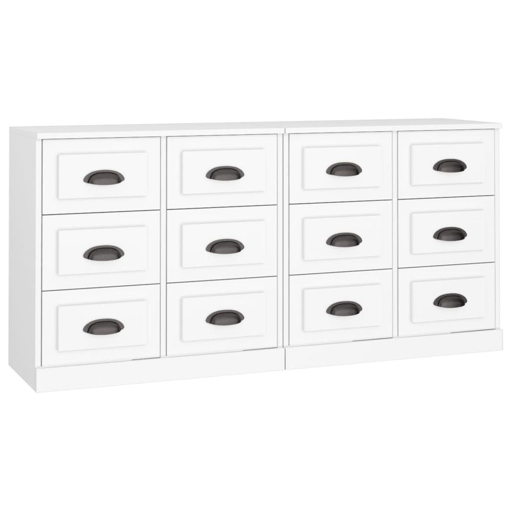 Sideboards 2 pcs White Engineered Wood S0671161241