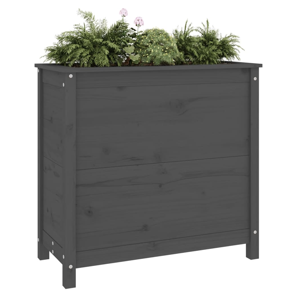 vidaXL Garden Planter Grey 82.5x40x78 cm Solid Wood Pine S0671357979