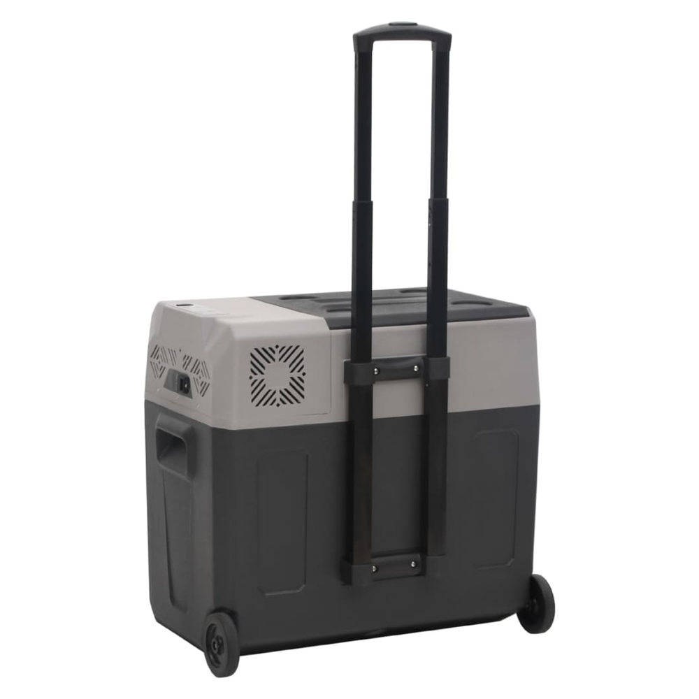 vidaXL Cool Box with Wheel and Handle Black&Grey 30 L Polypropylene S0671211386