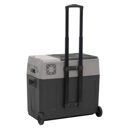 vidaXL Cool Box with Wheel and Handle Black&Grey 30 L Polypropylene S0671211386