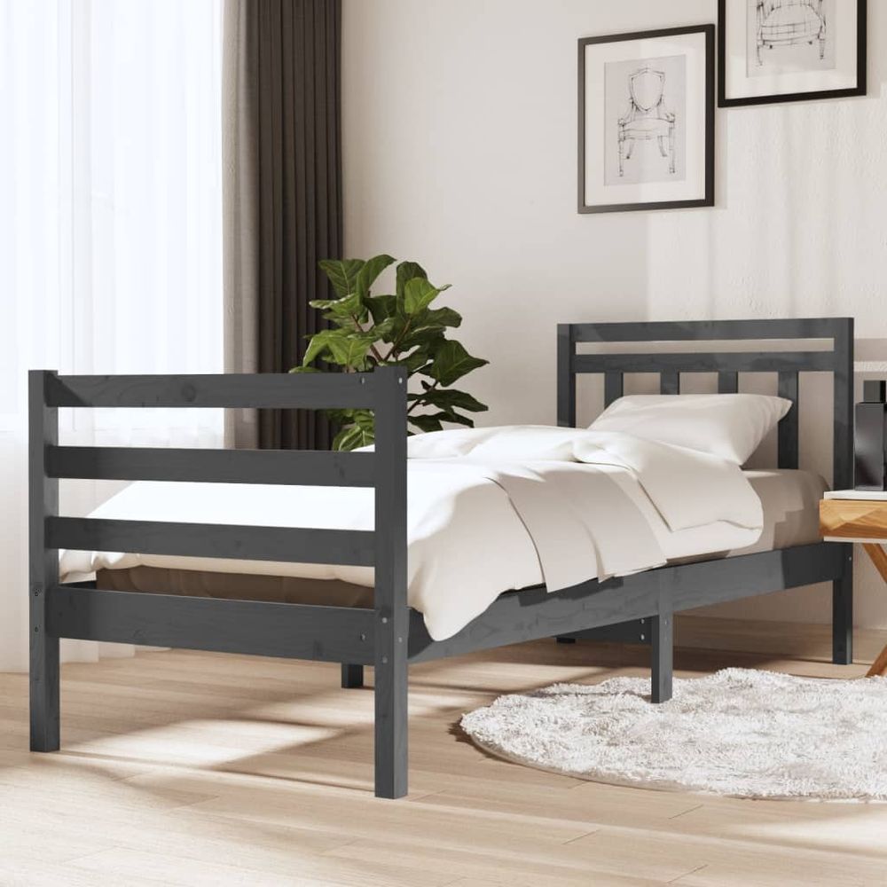 Bed Frame Solid Wood 75x190 cm to 200 x 200 cm V067942742