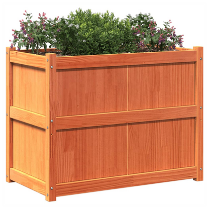 vidaXL Garden Planter Wax Brown 90x50x70 cm Solid Wood Pine S0671394879