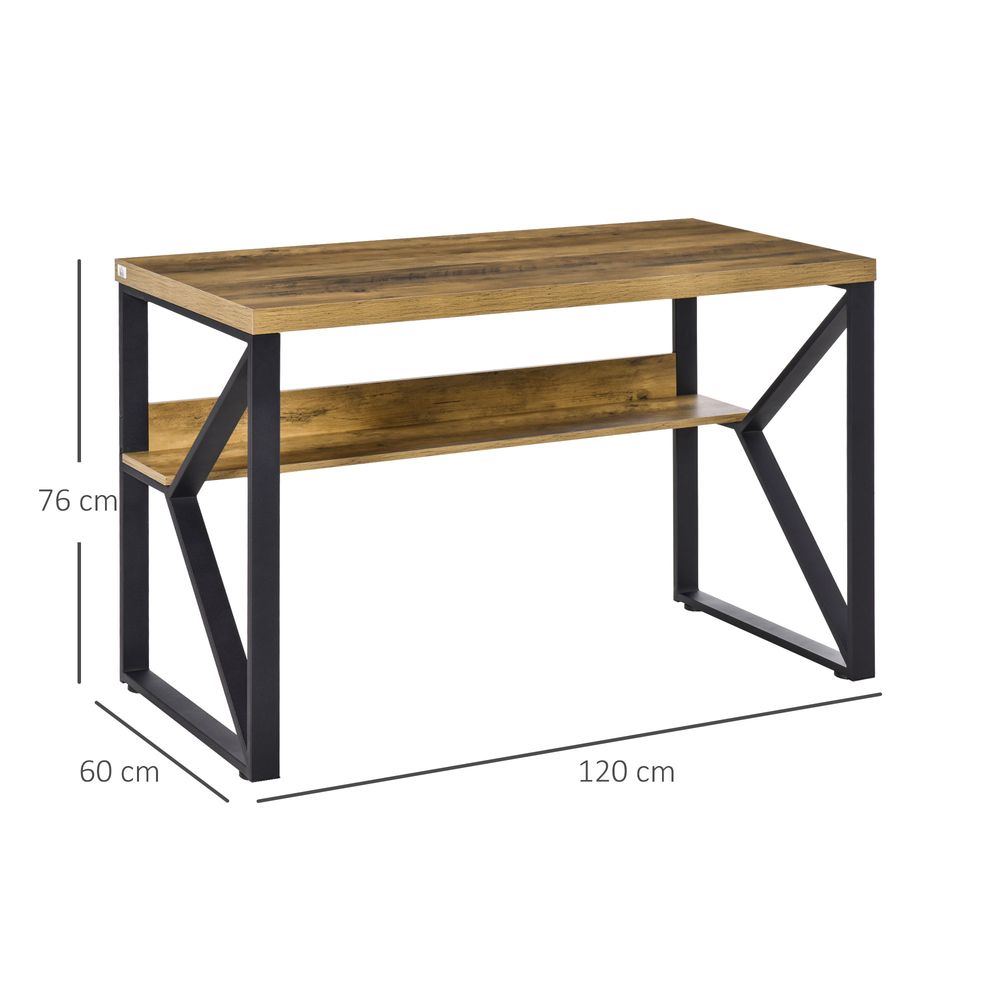 Computer Writing Desk K-Shaped Steel Leg Storage Shelf Home Office S0671079883