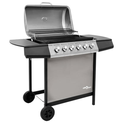 Gas BBQ Grill with 6 Burners Black and Silver (FR/BE/IT/UK/NL only) S069863525