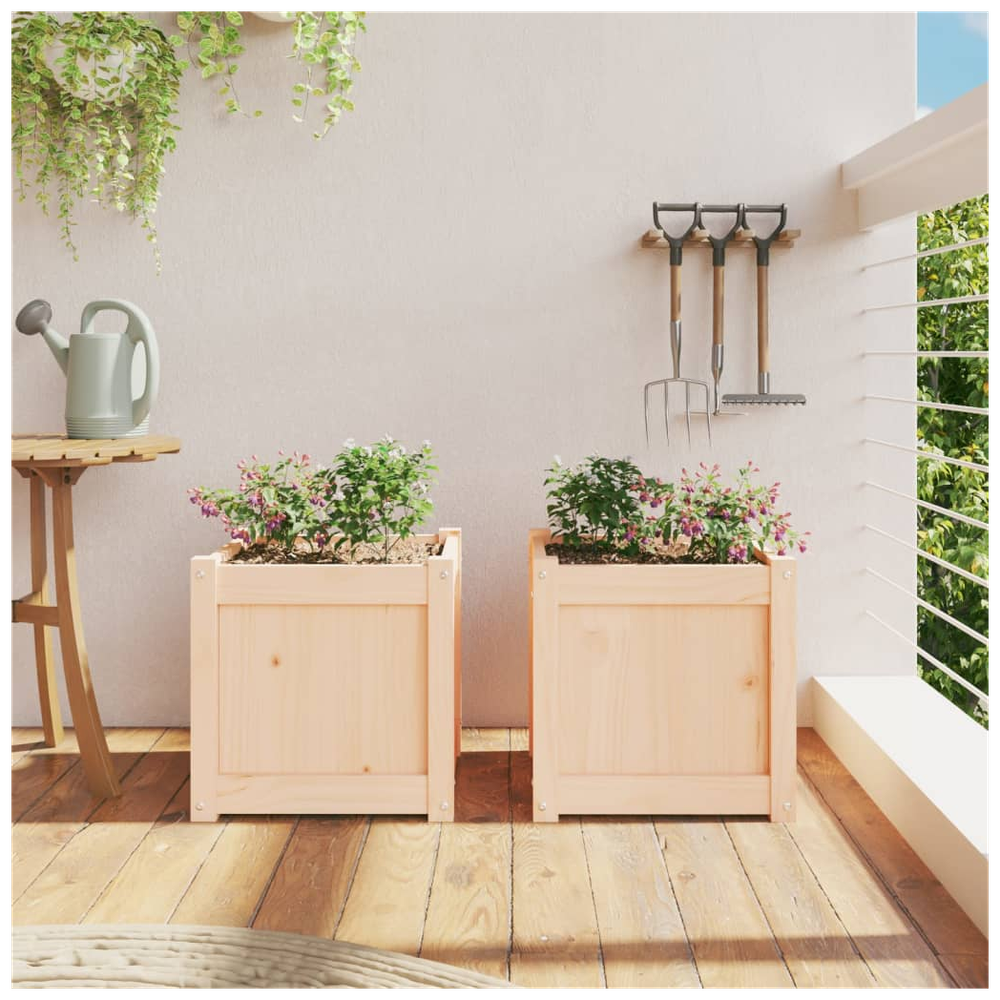 vidaXL Garden Planters 2 pcs Solid Wood Pine S0671384791