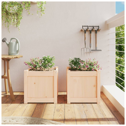 vidaXL Garden Planters 2 pcs Solid Wood Pine S0671384791