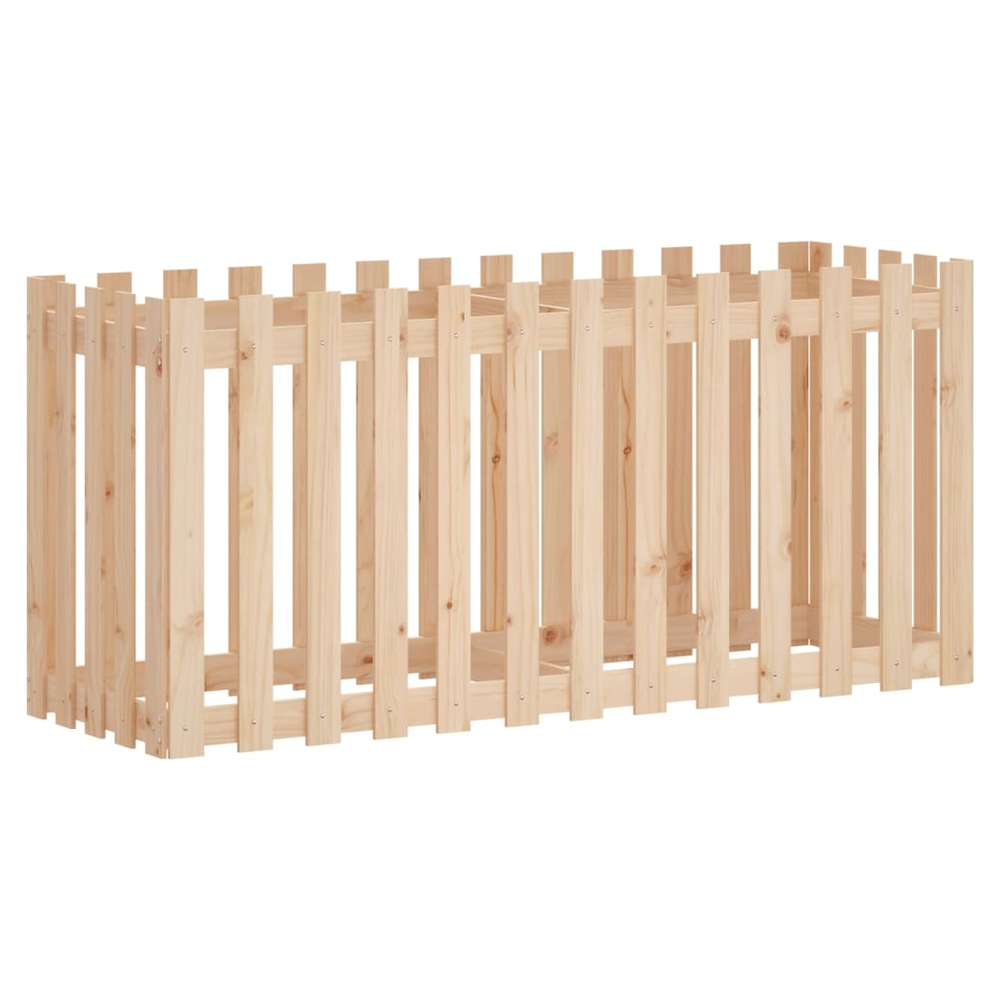 vidaXL Garden Raised Bed with Fence Design 150x50x70 cm Solid Wood Pine S0671368513