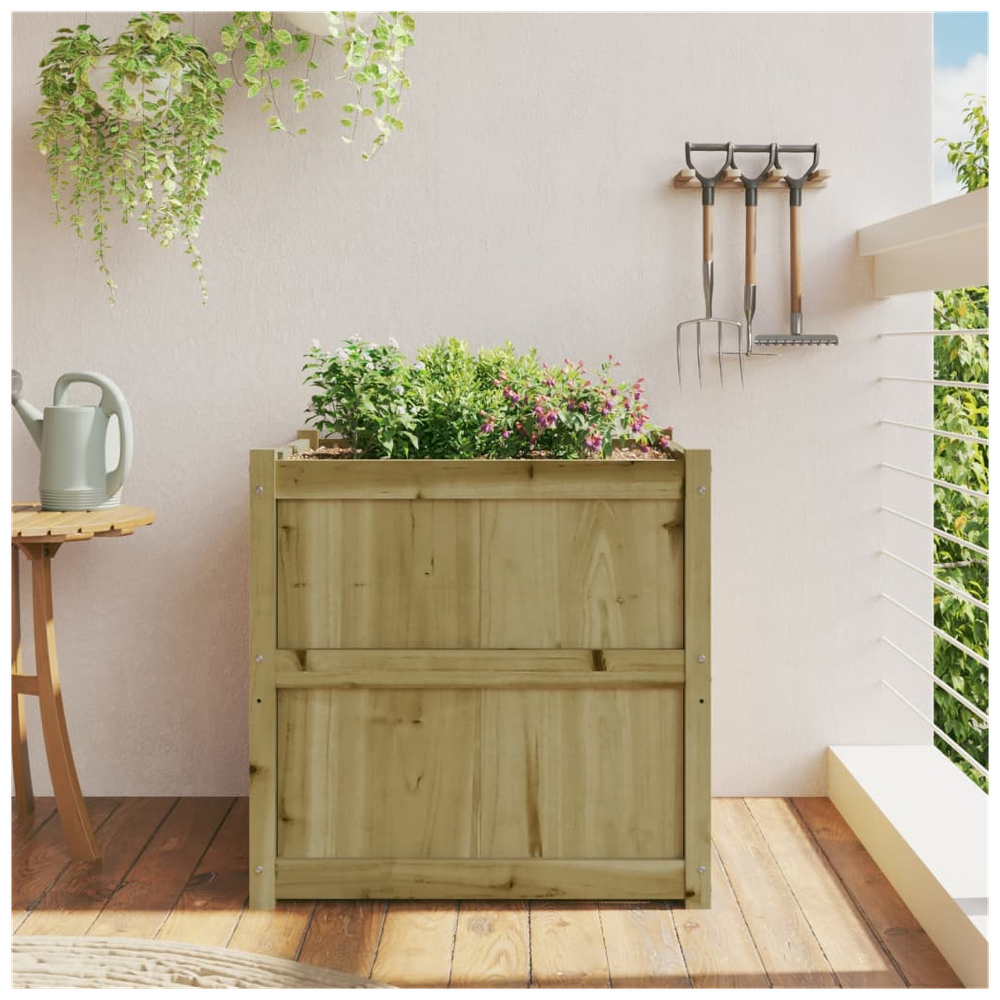 vidaXL Garden Planter 70x70x70 cm Impregnated Wood Pine S0671383111