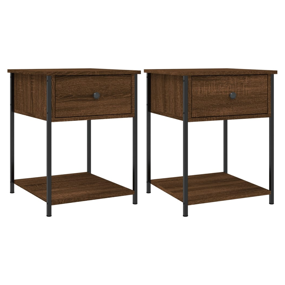 vidaXL Bedside Tables 2 pcs Brown Oak 44x45x58 cm Engineered Wood S0671259953