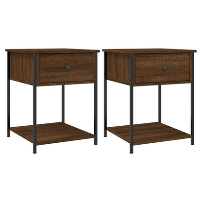 vidaXL Bedside Tables 2 pcs Brown Oak 44x45x58 cm Engineered Wood S0671259953